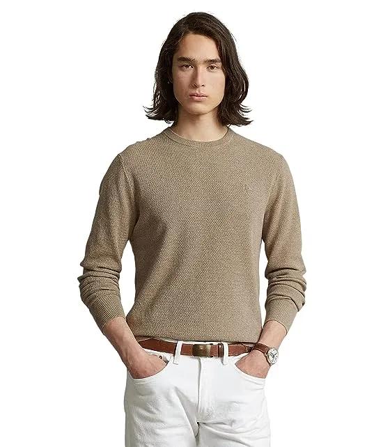 Textured-Knit Cotton Sweater