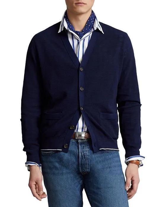 Textured V Neck Cardigan