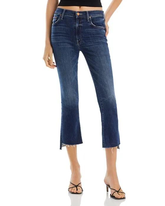 The Insider High Rise Crop Step Fray Hem Flare Jeans in Teaming Up