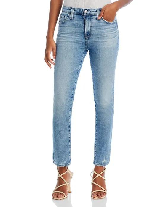 The Mari Mid Rise Straight Leg Crop Jeans in 20 Years Undertow