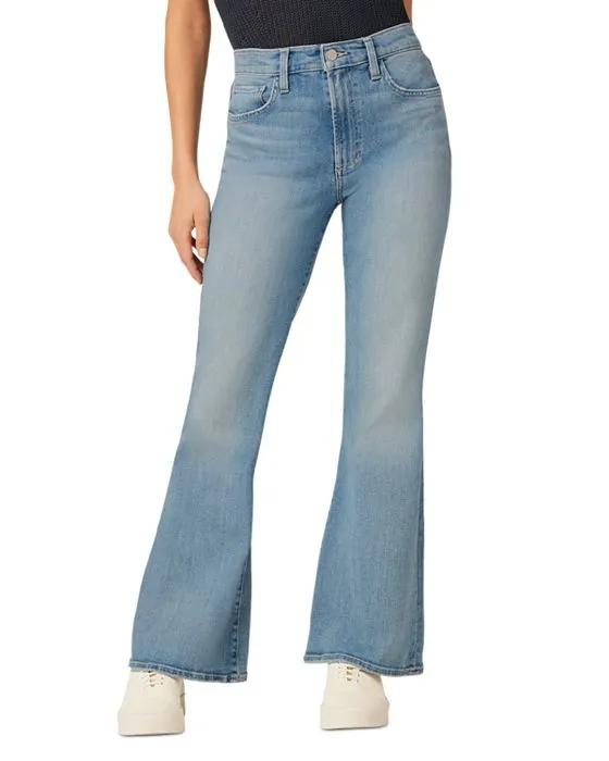 The Molly Petite High Rise Flare Jeans in Daisy
