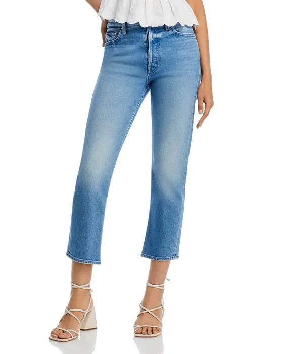 The Tomcat High Rise Cropped Straight Leg Jeans in On The Run