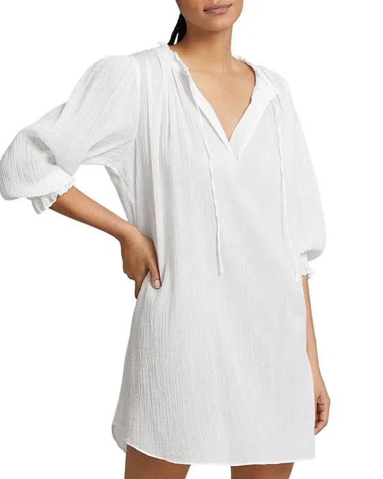 Three Quarter Sleeve Crinkled Tunic