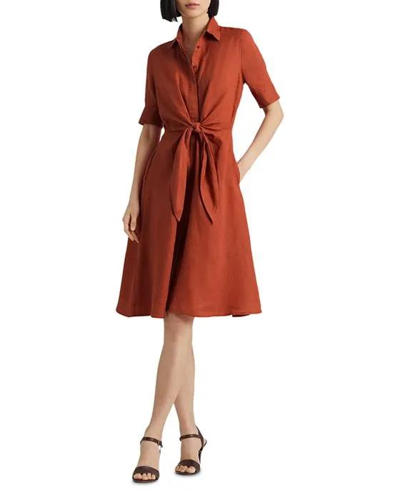 Tie Front Shirt Dress