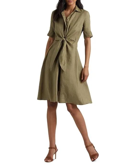 Tie Front Shirt Dress