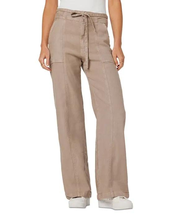 Tie Waist Wide Leg Linen Pants  