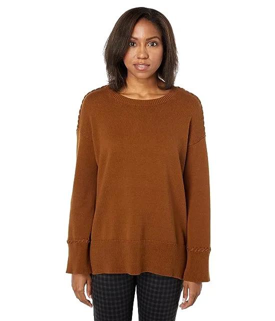 Today’s Agenda Crew Neck Sweater with Braided Detail