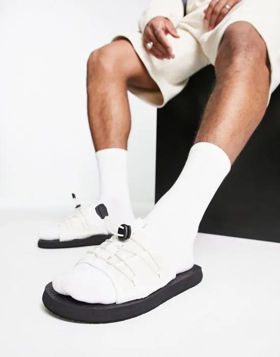 toggle sandals in white