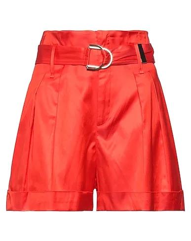 Tomato red Cotton twill Shorts & Bermuda