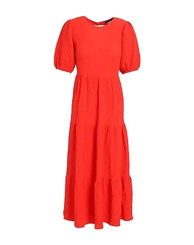 Tomato red Crêpe Midi dress