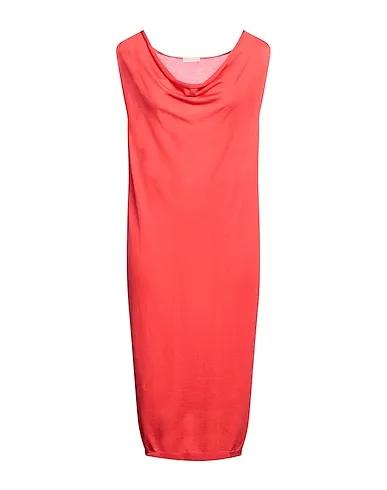 Tomato red Knitted Midi dress