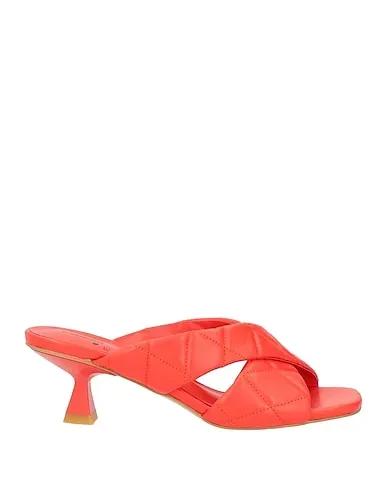 Tomato red Leather Sandals