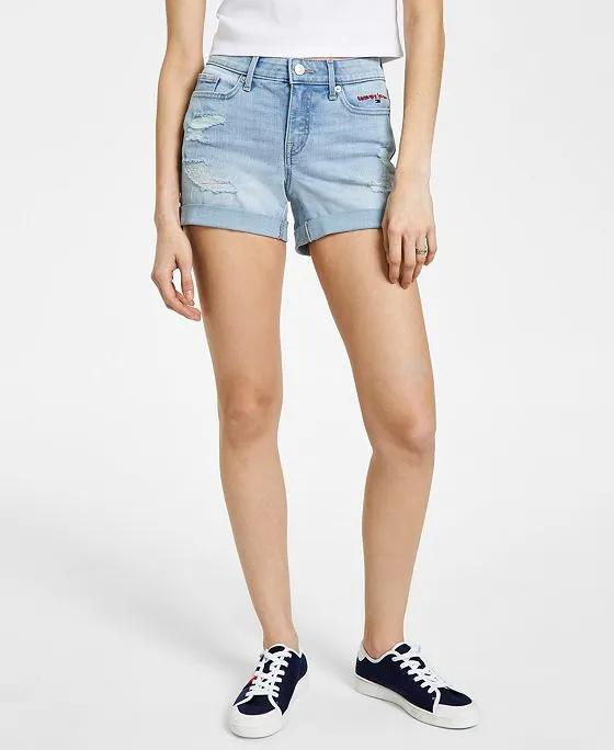 Tommy Jeans 4" Curvy Embroidered Shorts 