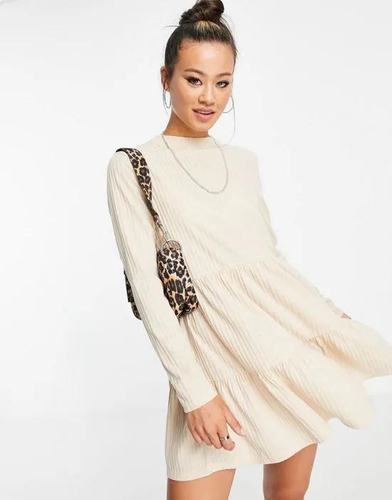Topshop cut and sew tiered chuck dress on in cream