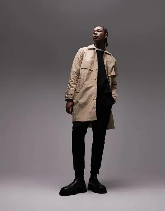 trench coat in stone