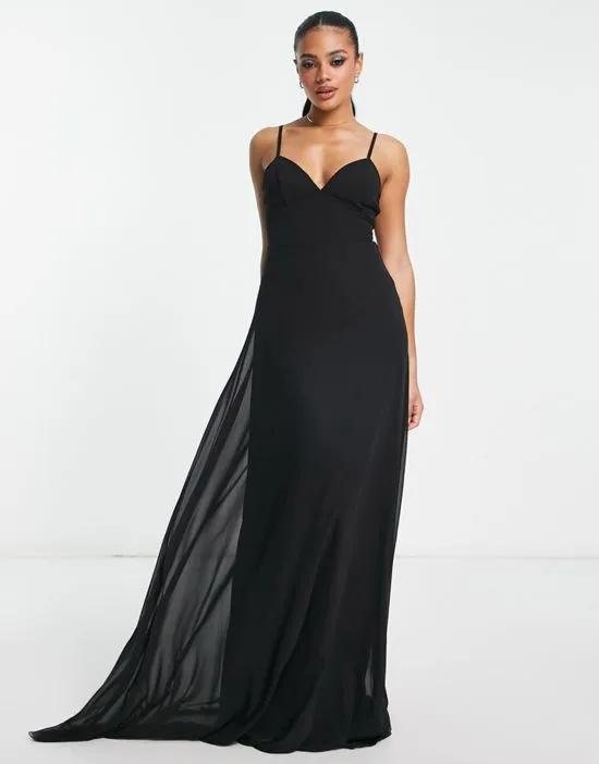 Trendyol overlay maxi dress in black