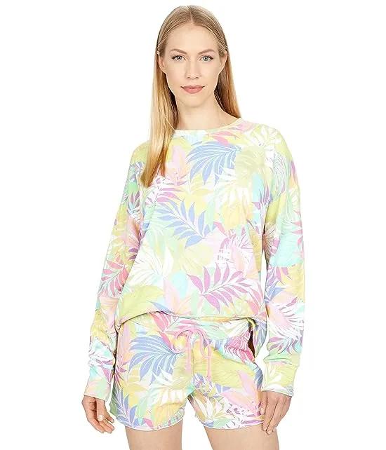 Tropical Oversize Pull Over French Terry Sweatshirt