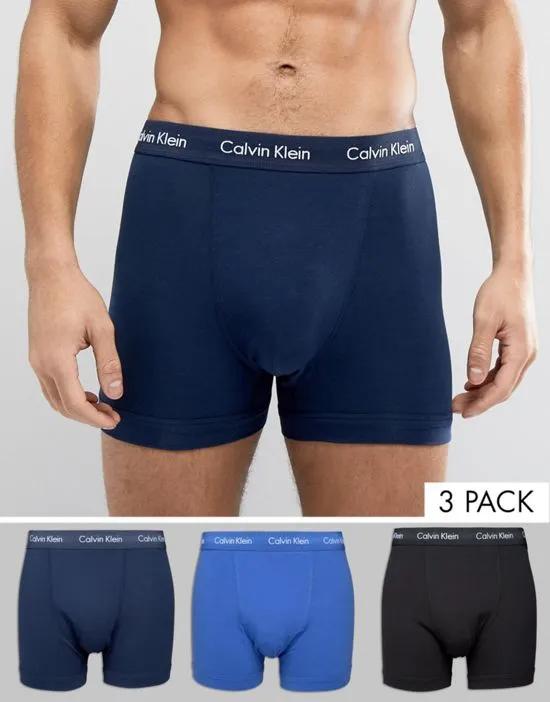 Trunks 3 Pack in Cotton Stretch