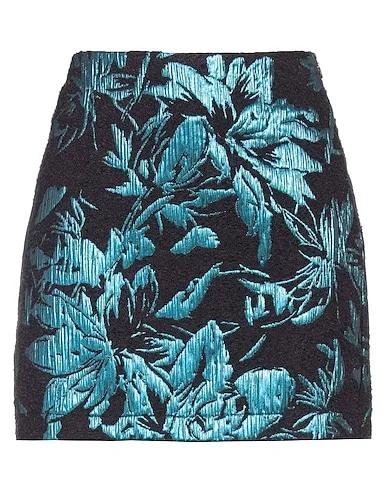 Turquoise Bouclé Mini skirt