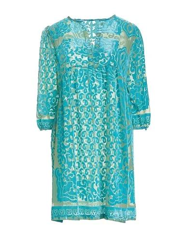 Turquoise Chenille Short dress