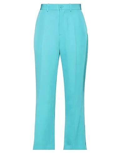 Turquoise Cotton twill Casual pants