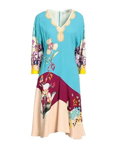 Turquoise Crêpe Midi dress