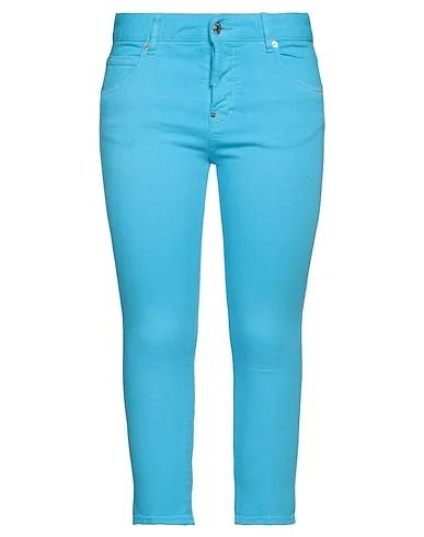 Turquoise Gabardine Cropped pants & culottes