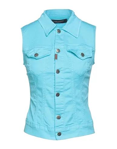 Turquoise Gabardine Solid color shirts & blouses