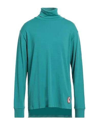 Turquoise Jersey Turtleneck