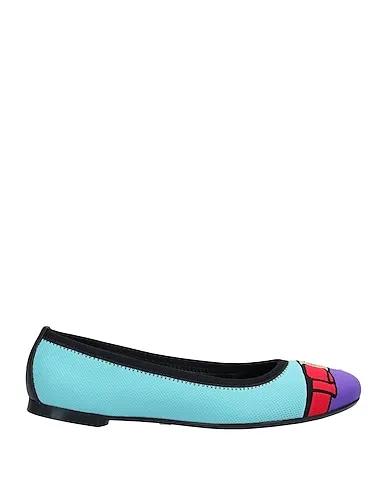 Turquoise Knitted Ballet flats