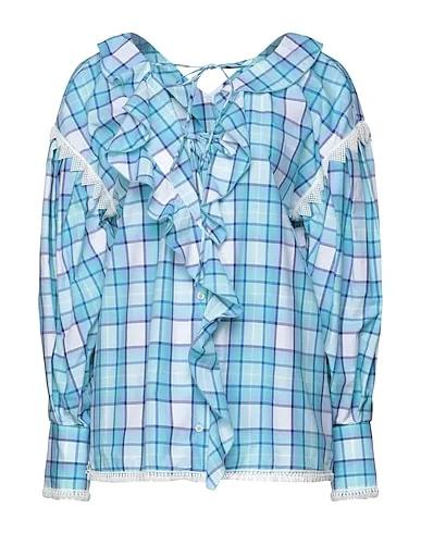 Turquoise Lace Checked shirt