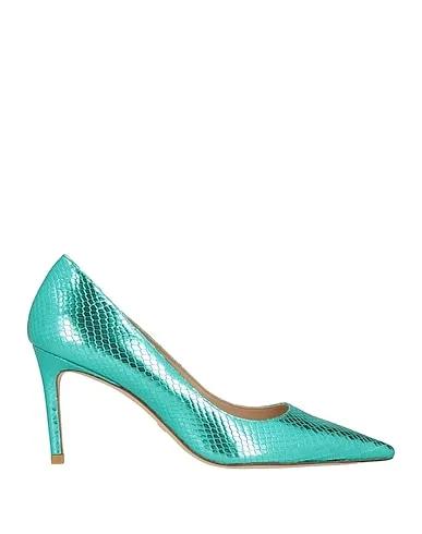 Turquoise Leather Pump