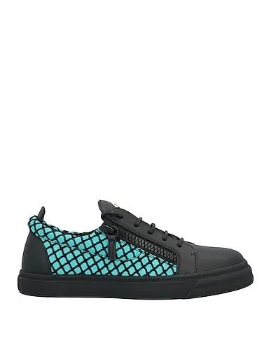 Turquoise Leather Sneakers