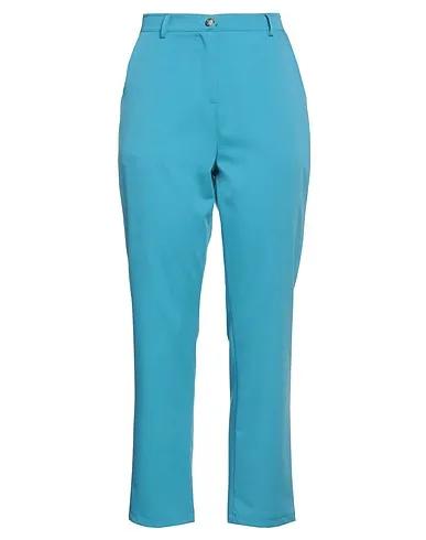 Turquoise Plain weave Casual pants