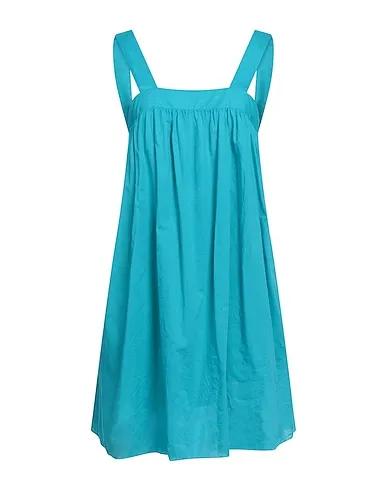 Turquoise Plain weave Short dress