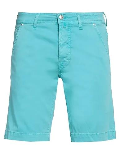 Turquoise Plain weave Shorts & Bermuda