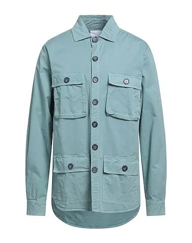 Turquoise Plain weave Solid color shirt