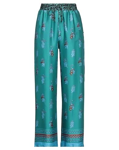 Turquoise Satin Casual pants