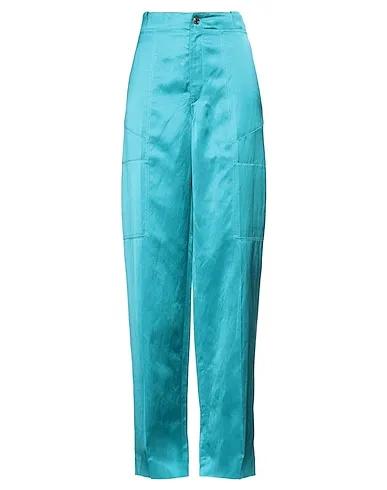 Turquoise Satin Casual pants