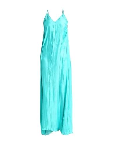 Turquoise Satin Long dress