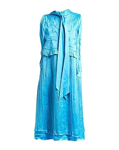 Turquoise Satin Midi dress