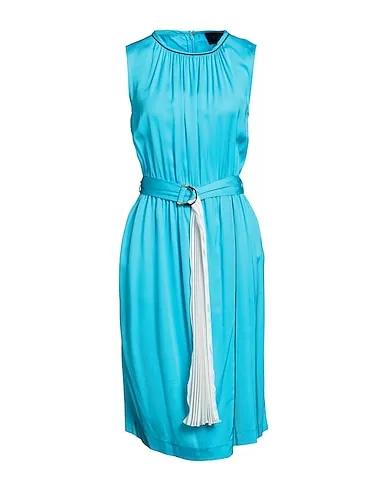 Turquoise Satin Midi dress