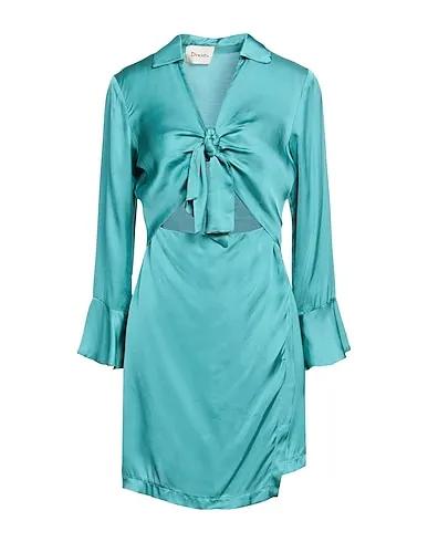 Turquoise Satin Short dress