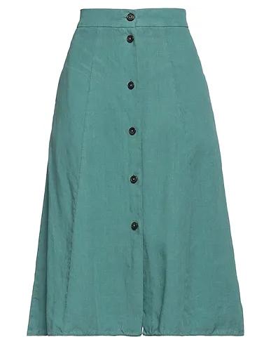 Turquoise Silk shantung Midi skirt