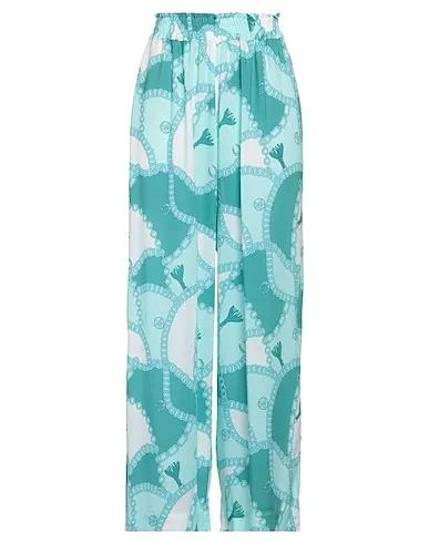 Turquoise Synthetic fabric Casual pants
