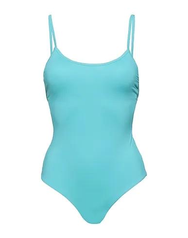 Turquoise Synthetic fabric One-piece swimsuits