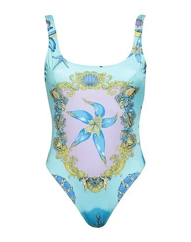 Turquoise Synthetic fabric One-piece swimsuits