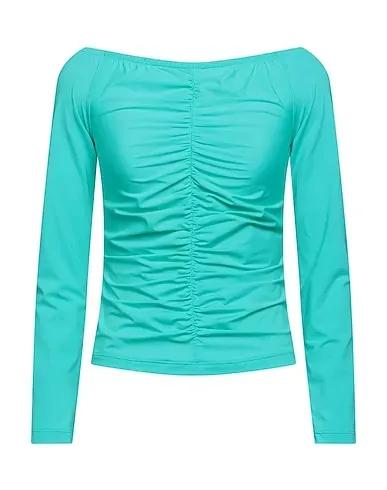 Turquoise Synthetic fabric T-shirt