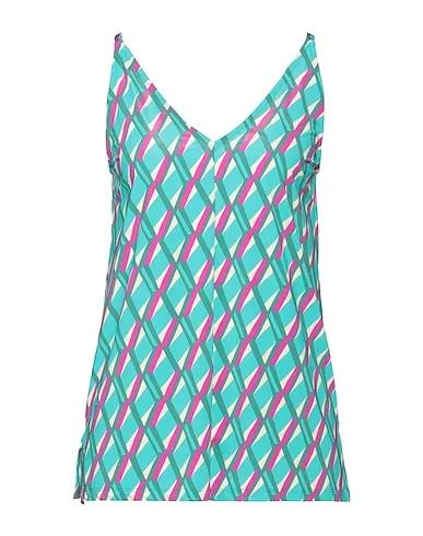 Turquoise Synthetic fabric Top