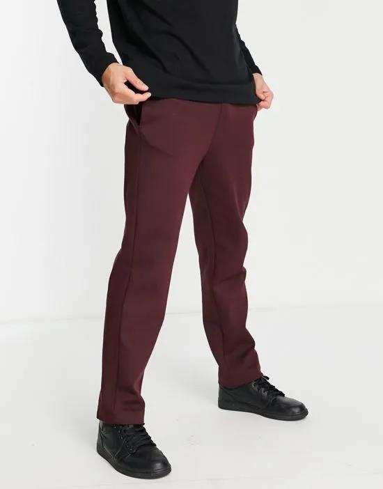twill slim sweatpants in dark red